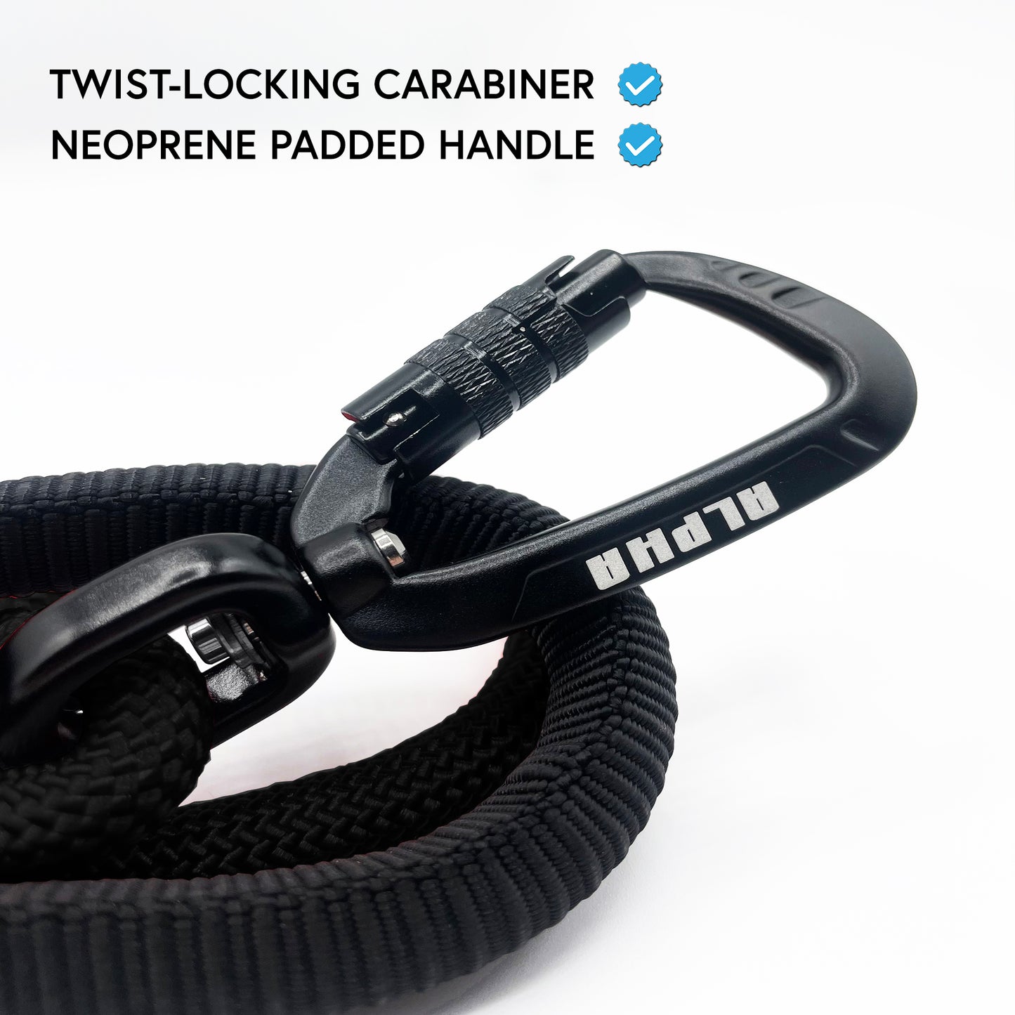 Carabiner Rope Lead - Black