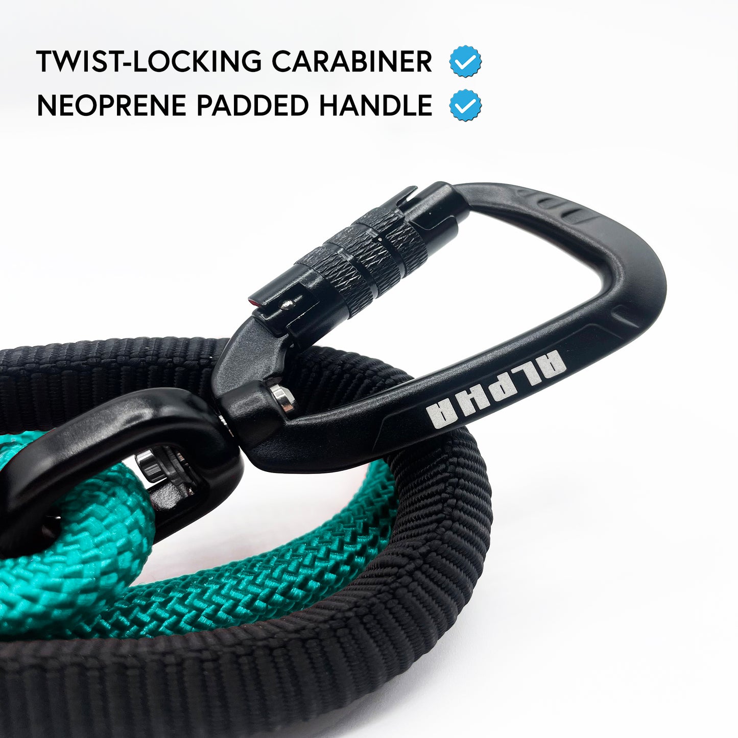 Carabiner Rope Lead - Cyan