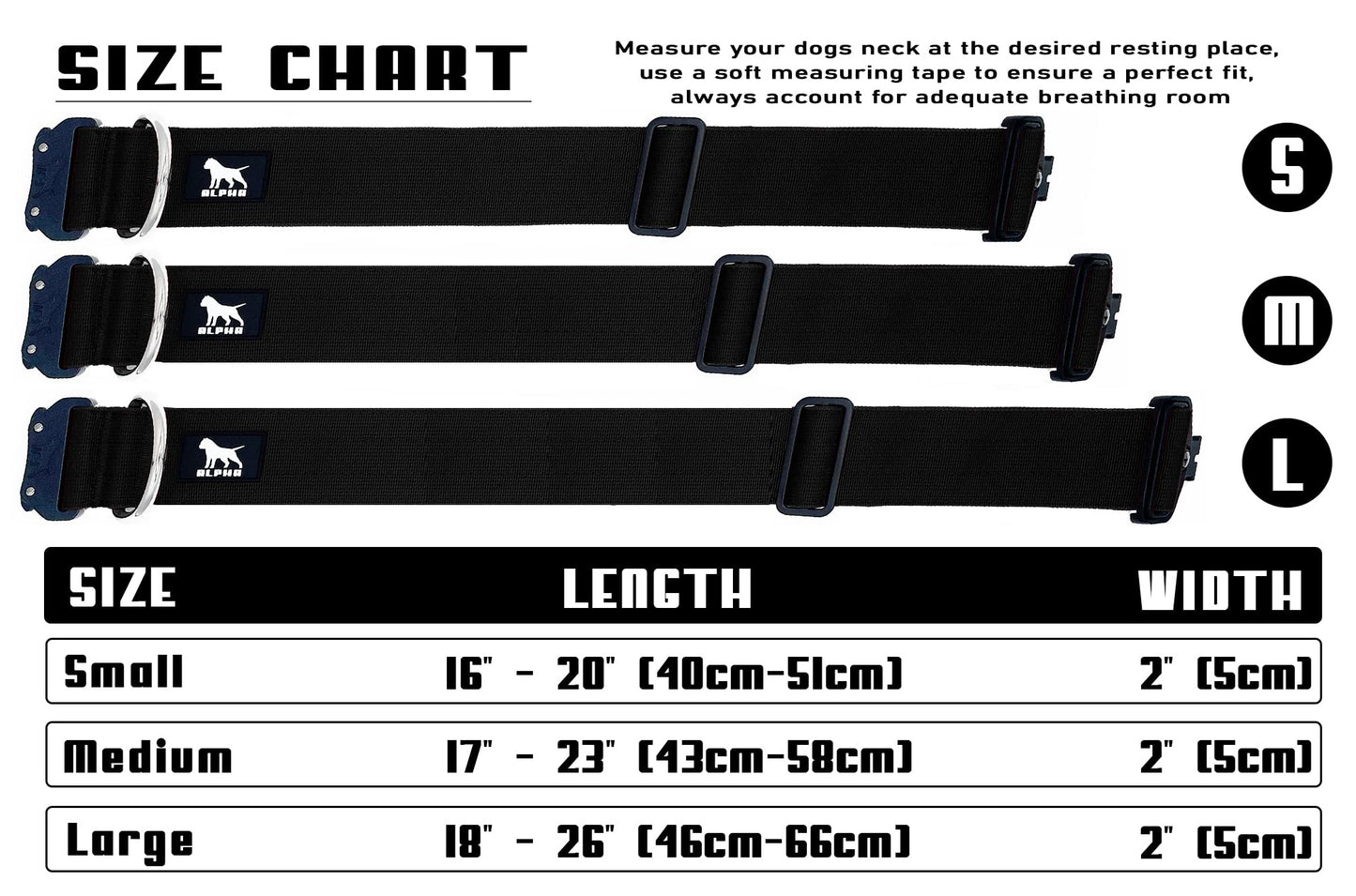 5cm Tactical Collar - Black